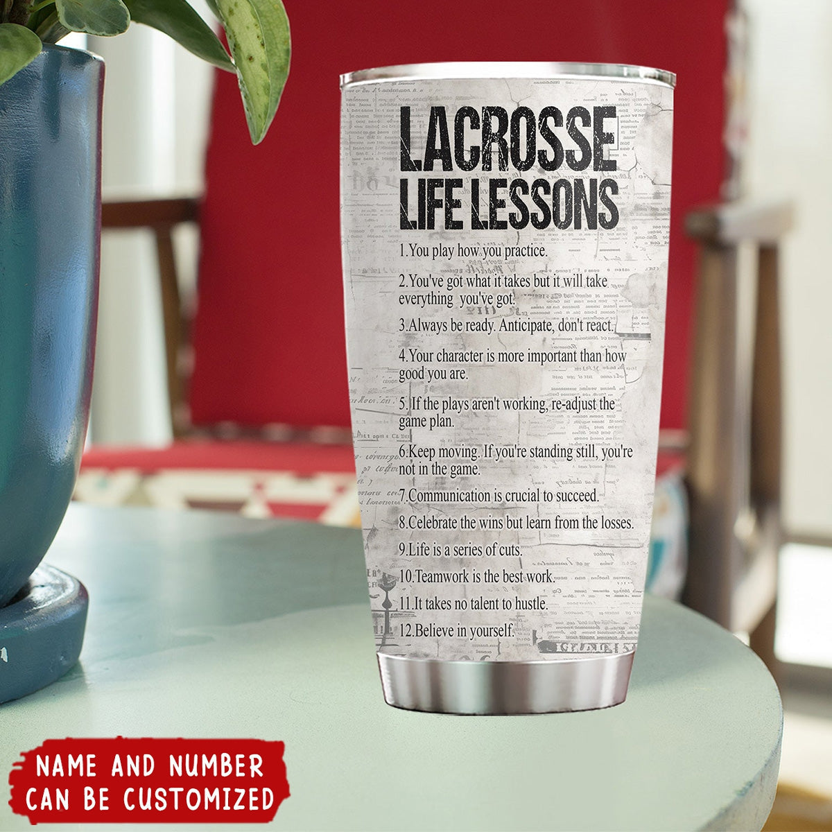 Personalized Lacrosse Boy Tumbler - Gift For Lacrosse Lovers