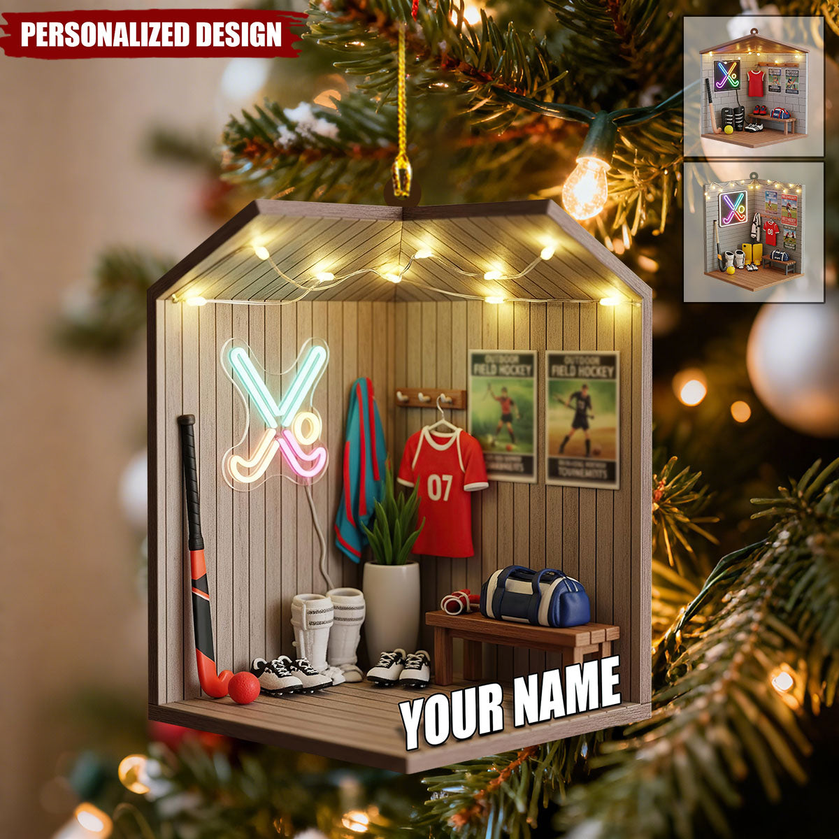 Personalized Field Hockey Christmas Ornament Gift for Player, Coach, or Team Fan