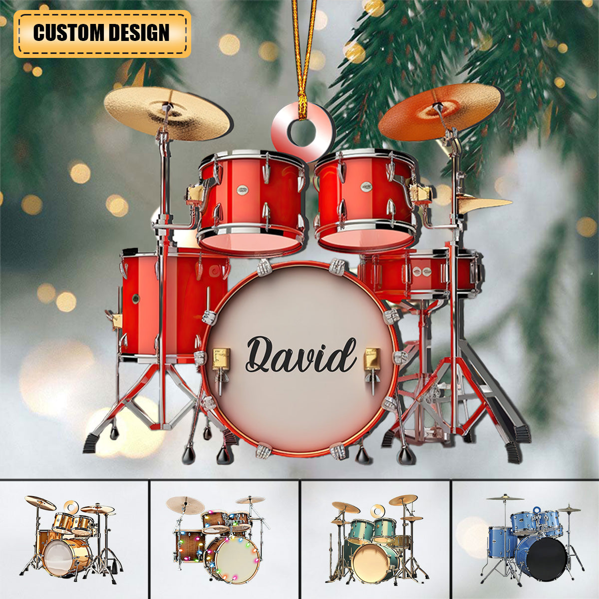 Personalized Drum Set Christmas Ornament Gift For Drummer Player - New Release