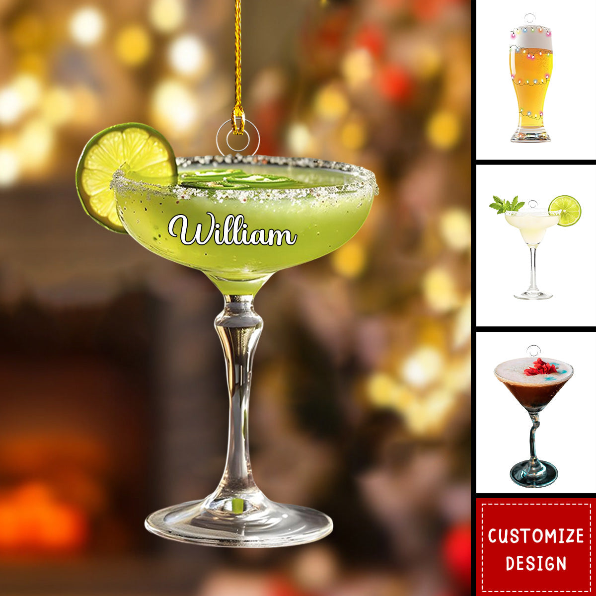 2024 New Release - Personalized Alcohol Drink Christmas Ornament