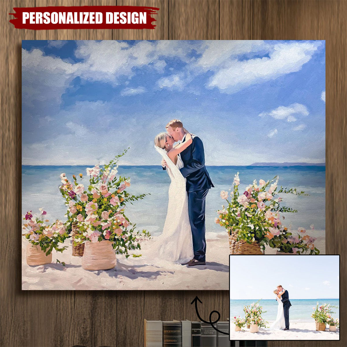 Personalized ORIGINAL Oil Painting From Photo-100% hand-painted-Great Wedding Gift Idea
