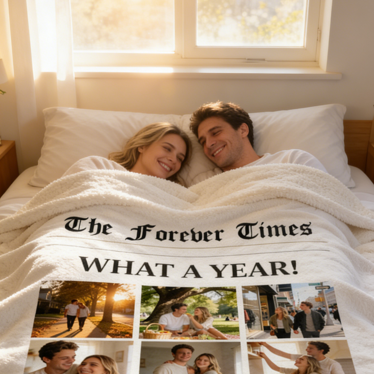 Personalized Newspaper Couple Blanket