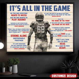 Personalized American Football Poster- Gift For American Football Lovers
