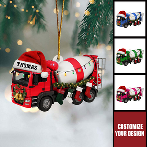 Customized Cement Truck Christmas Ornament