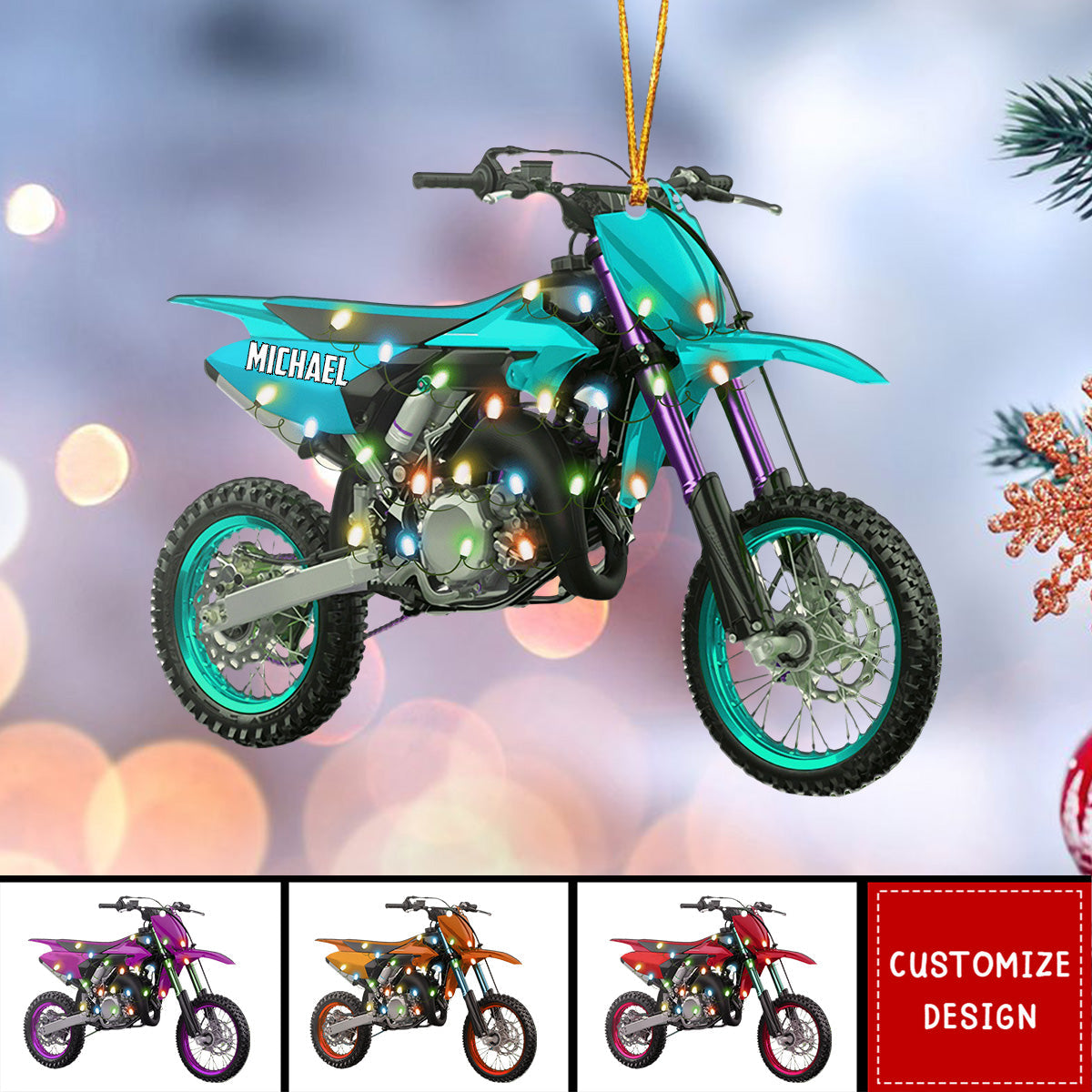 Personalized Motocross Motocycles Christmas Ornament - 2024 New Release