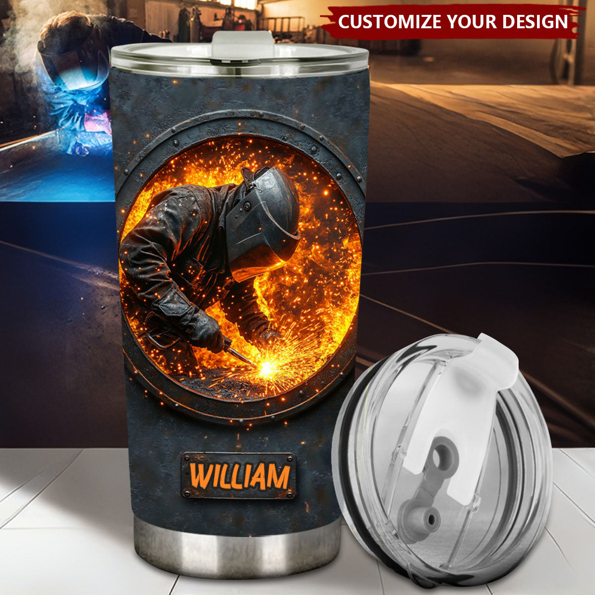 Gift For Welder Man - Personalized Welder Tumbler