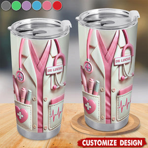 Medical Appreciation Design With Stethoscope - Personalized Stainless Steel Tumbler - Gift For Medical Professionals