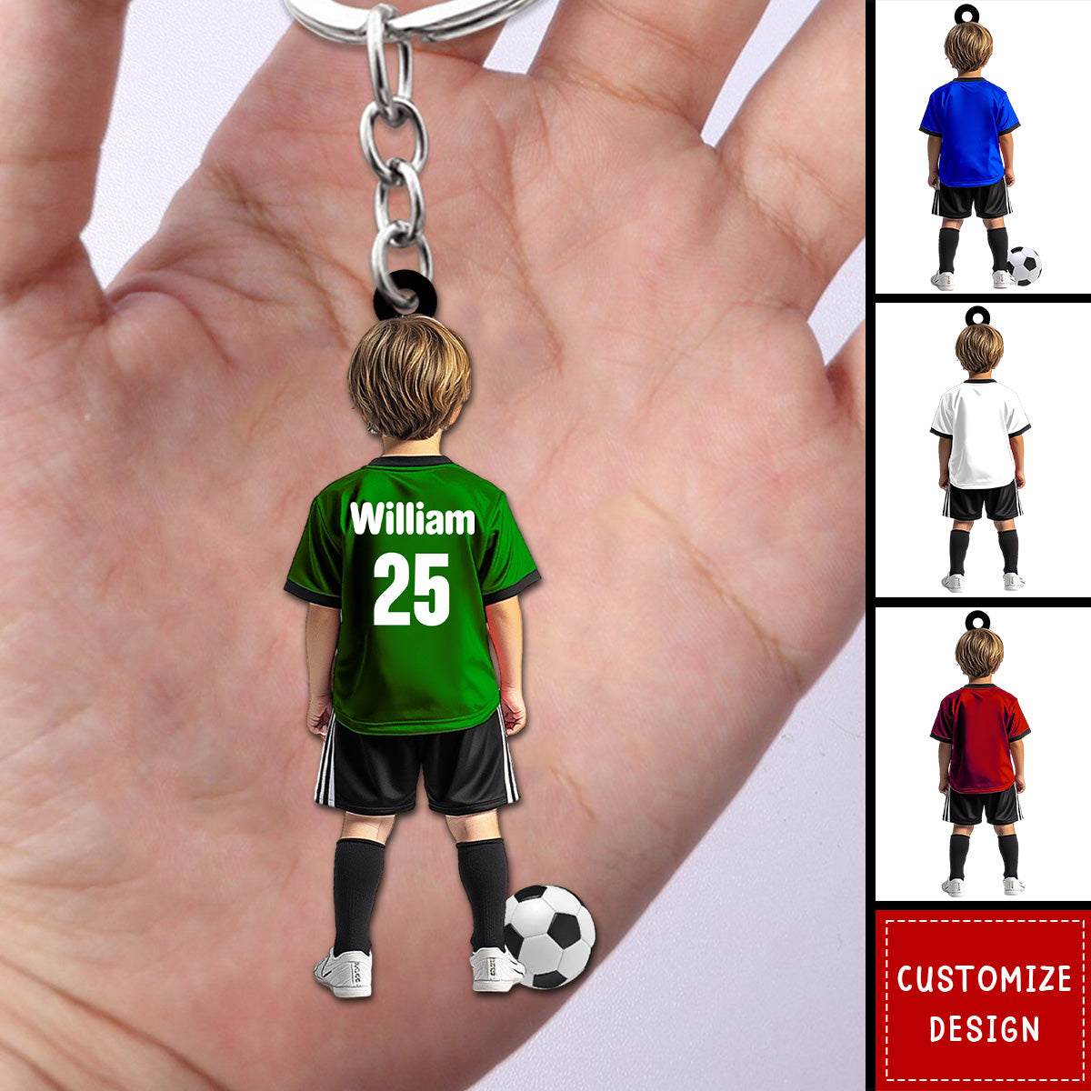 Personalized Kid Soccer Player Keychain-Gift For Soccer Young Lovers - New Release