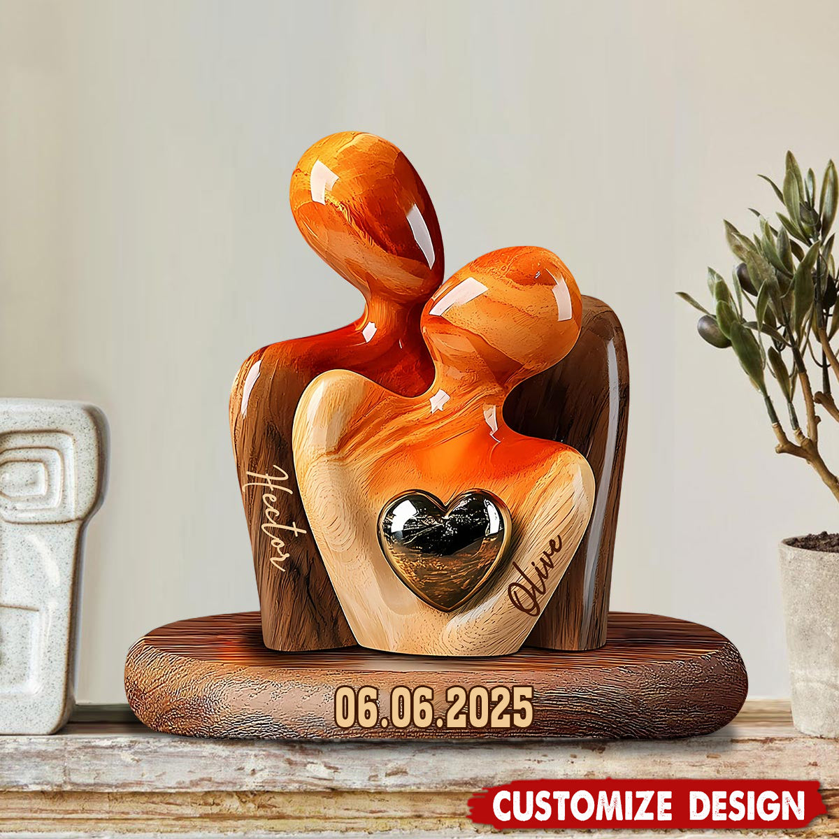 Couple Kiss Passionate Love Gift For Him For Her Personalized