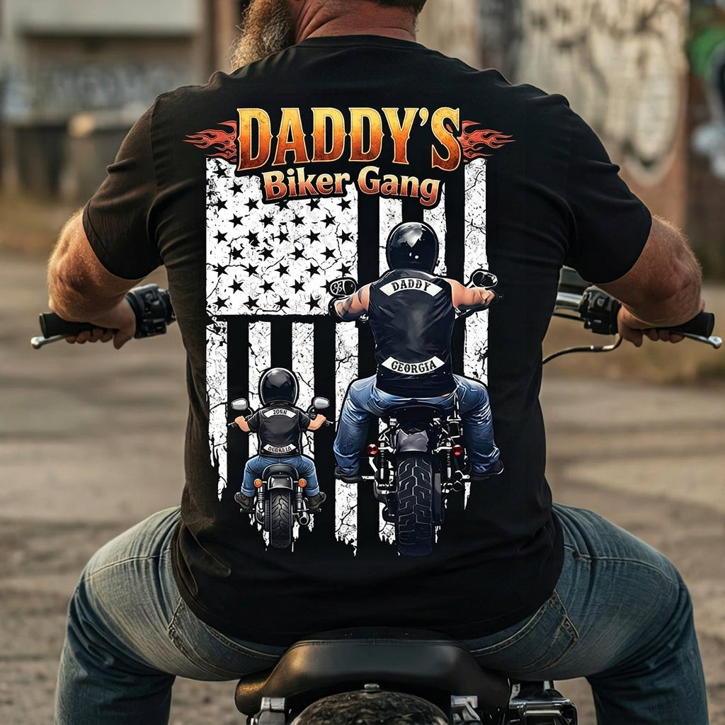 Daddy’s Biker Gang Shirt - Personalized Gift For Dads