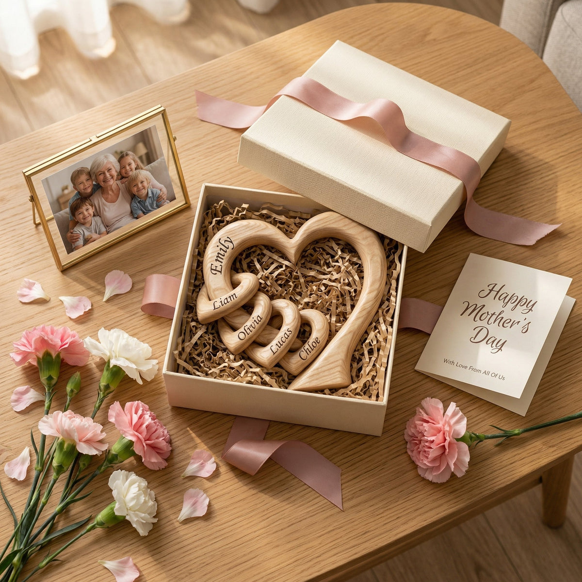 Personalized Family Heart Acrylic Plaque-Gifts For Mother's Day
