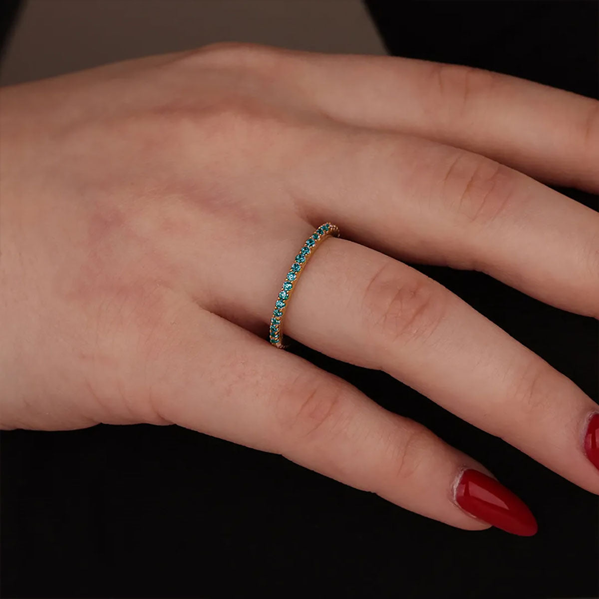 F*ck Cancer Nobody Fights Alone- Teal Diamond Ovarian Cancer Ring