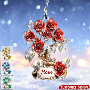 Flowers For Mom Grandma - Personalized Mother Keychain