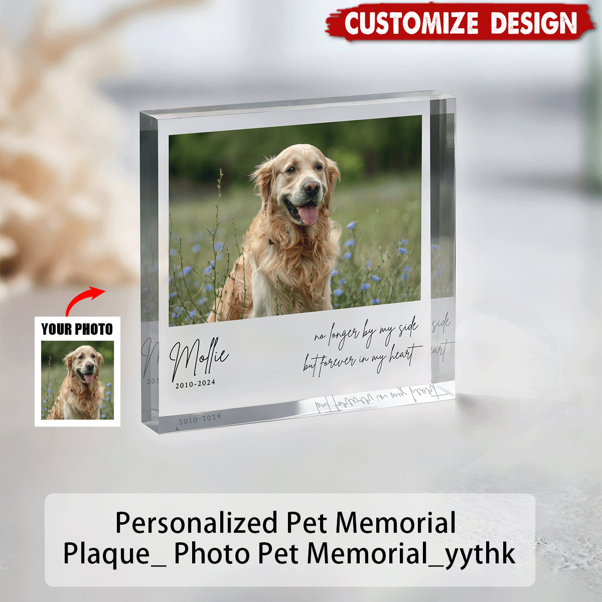 Personalized Pet Memorial Plaque - Pet Loss Keepsake