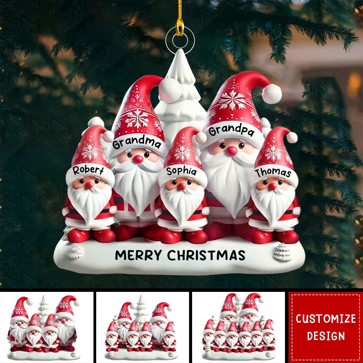 Personalized Merry Christmas Family Ornament-2024 New Release