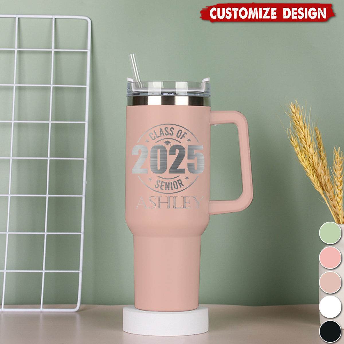 Personalized Graduation Tumbler With Handle-Gift For Class of 2025