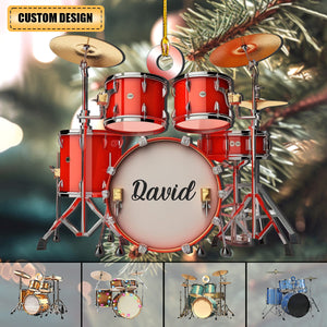 Personalized Drum Set Christmas Ornament Gift For Drummer Player - New Release