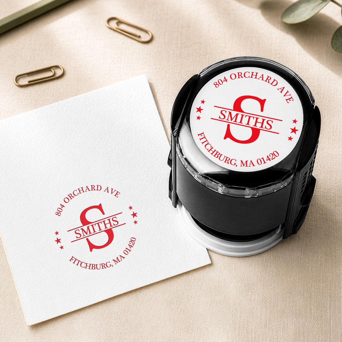 Custom Address, Name & Monogram - Personalized Stamp