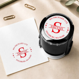 Custom Address, Name & Monogram - Personalized Stamp