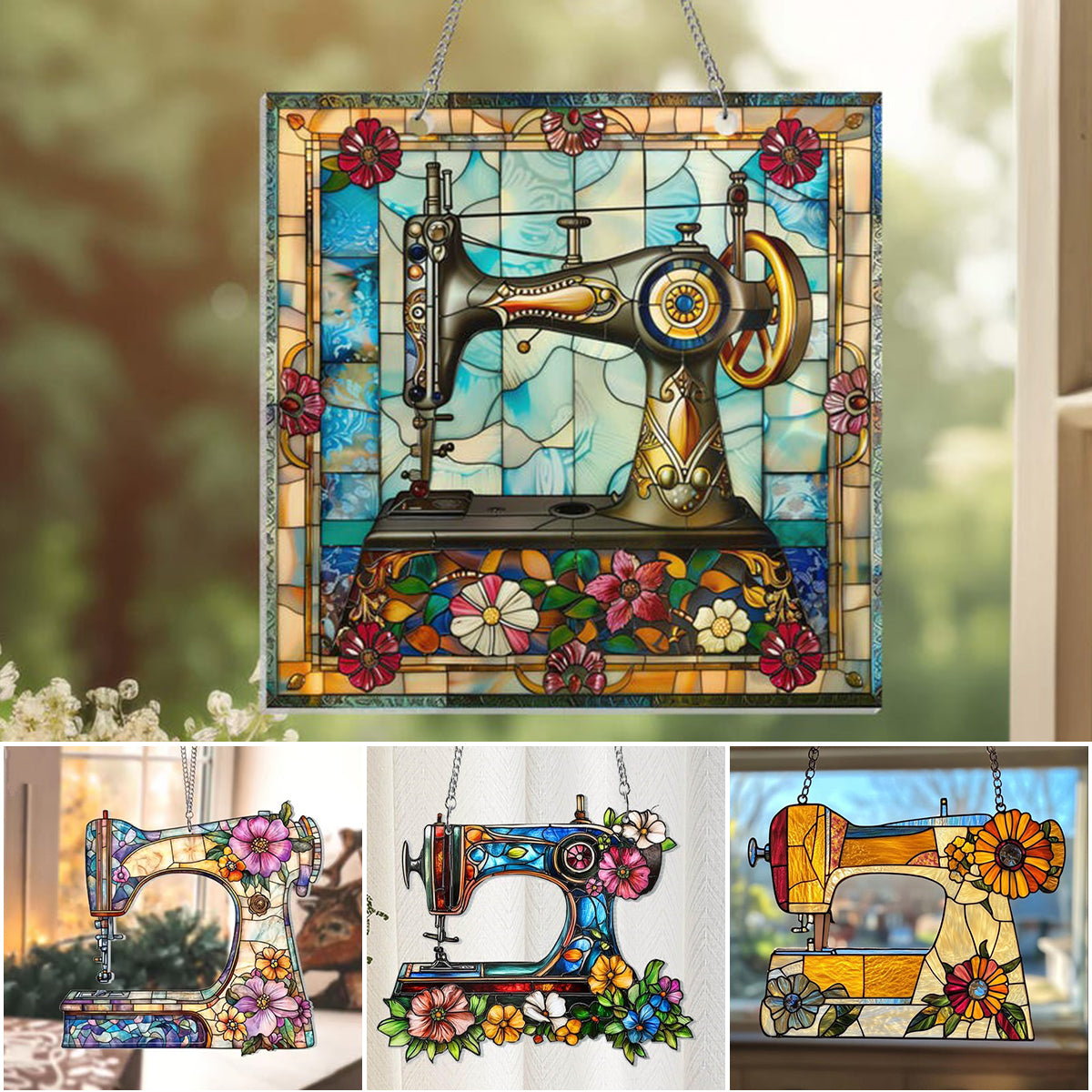 Cute Sewing Machine Suncatcher Ornament-Mother's Day Gift