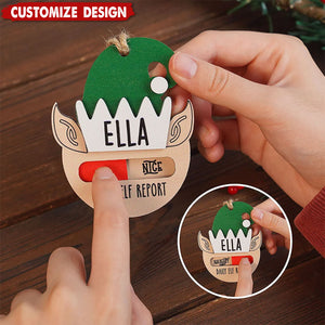 Personalized Daily Elf Report Christmas Ornament - Gift for Kids