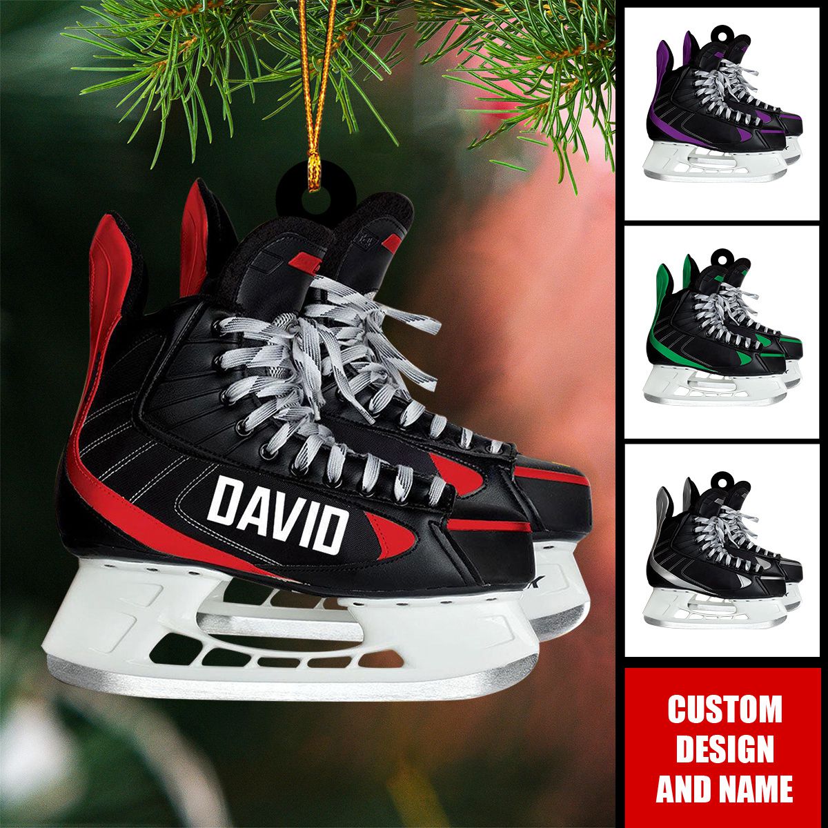Personalized Ice Hockey Skates Ornament-Gift For Hockey Lovers-2024 New Release