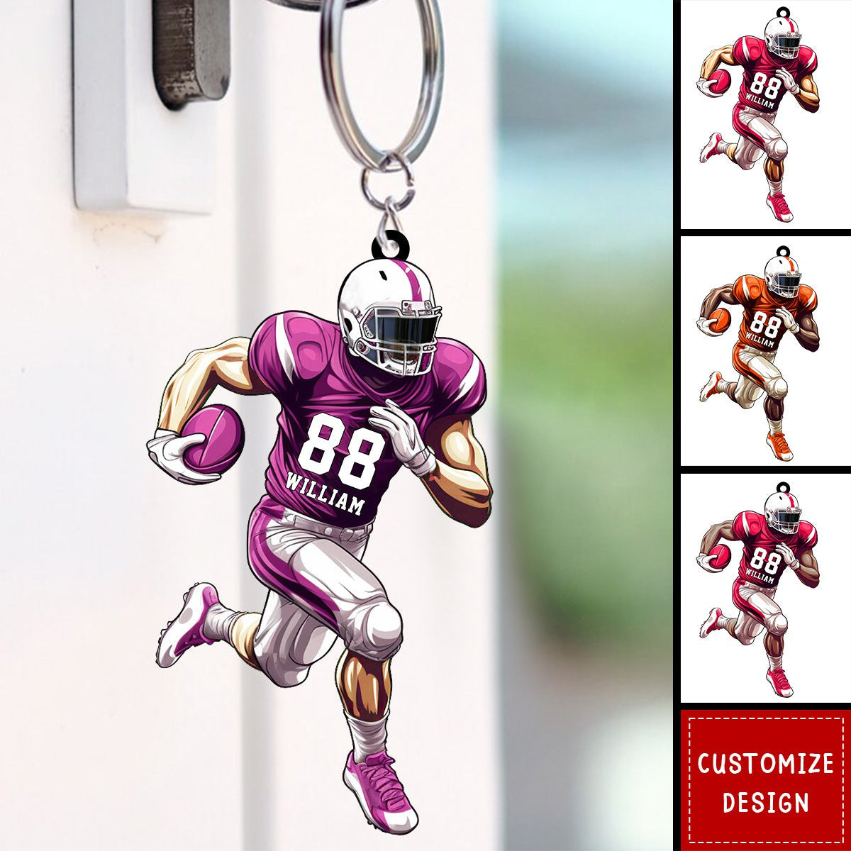 American Football Player Personalized Ornament,Keychain - Gift For American Football Lovers