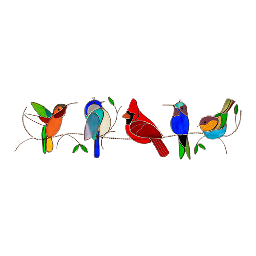 Stained Glass Humming Birds Suncatcher - Gift For Bird Lovers