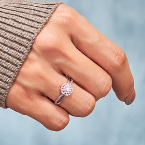 Raise Awareness Of Breast Cancer Keep Going - Pink Circle Ring