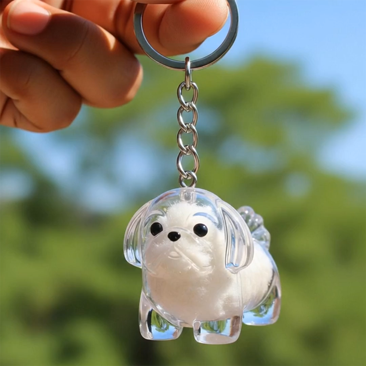Dog Hair Collector Keychain Charm Memorial Storage Box
