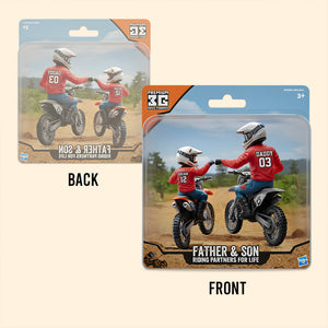 Dirt Bike Dad And Kid - Personalized Dirt Bike Shaped Acrylic Plaque