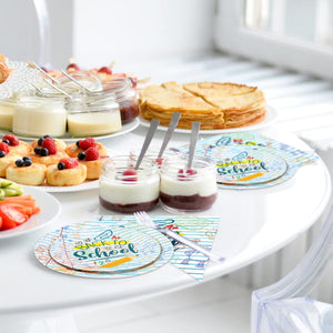 Back to School Tableware Set Homework Pencil Prints - School Season Disposable Dinnerware