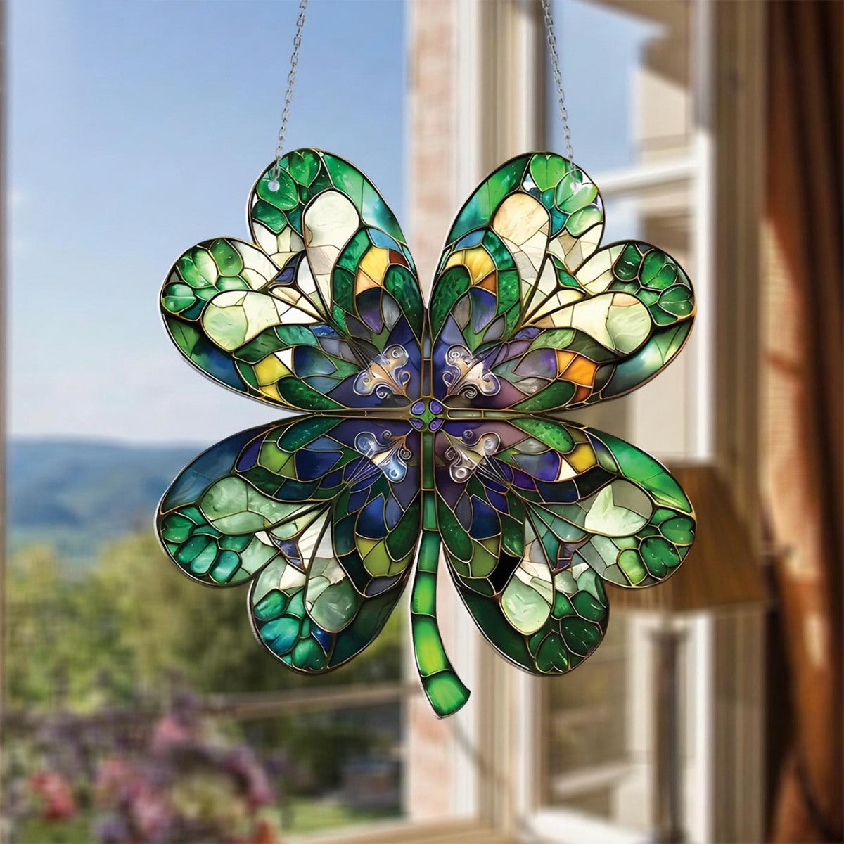 Shamrock Window Hanging suncatcher-Gift for Friends,Family