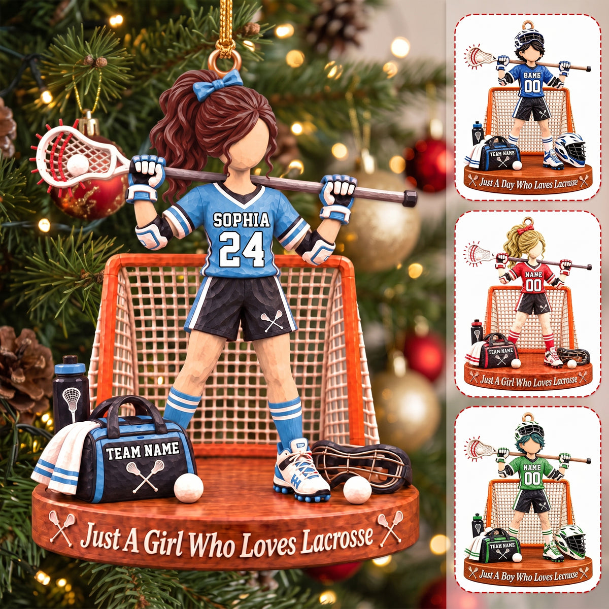 Personalized Just A Boy Who Loves Lacrosse Ornament - Gift For Lacrosse Lover