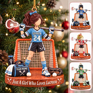 Personalized Just A Boy Who Loves Lacrosse Ornament - Gift For Lacrosse Lover