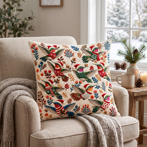 Hummingbird Christmas Pillow,Christmas Bird Decor, Hummingbird Lover Gift