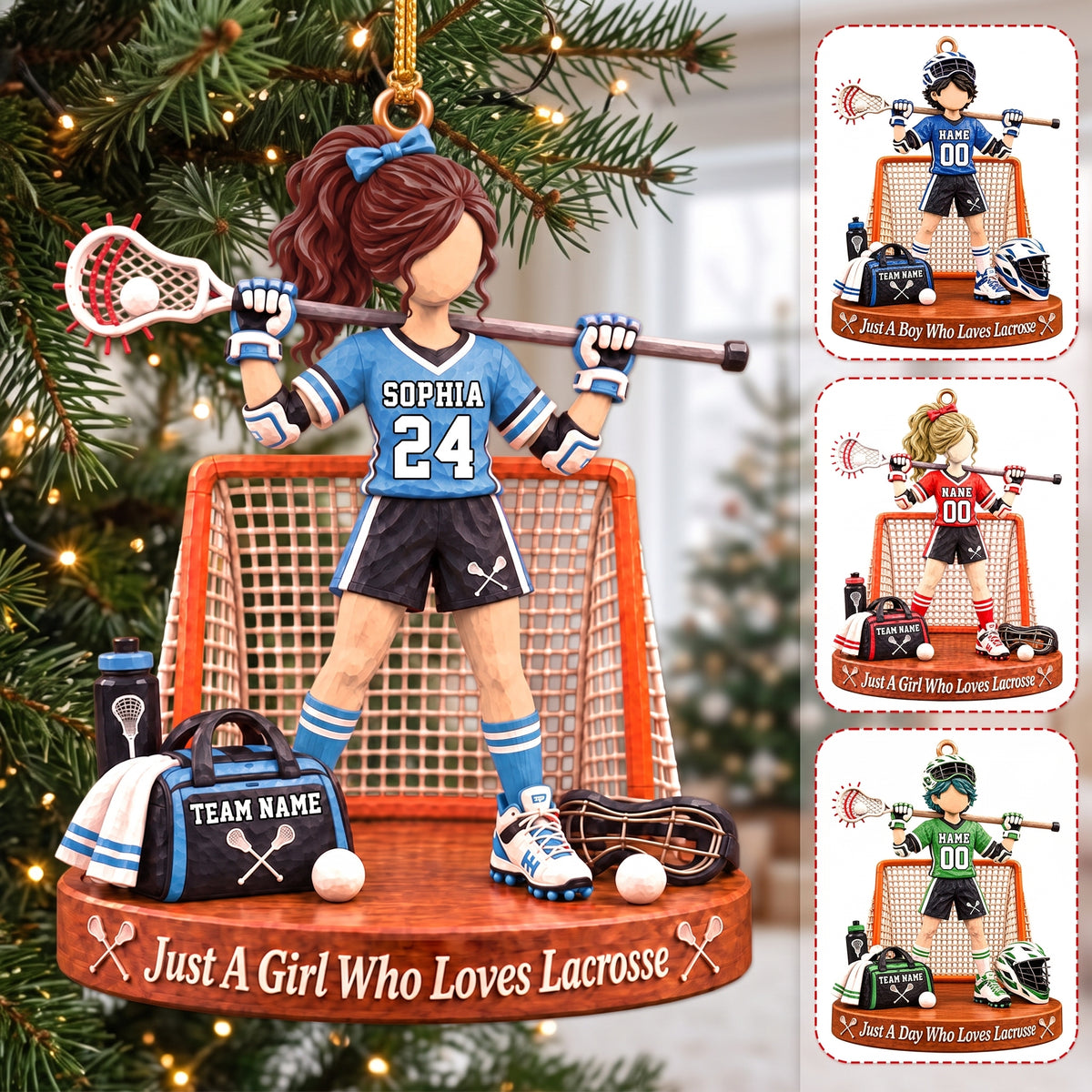 Personalized Just A Boy Who Loves Lacrosse Ornament - Gift For Lacrosse Lover