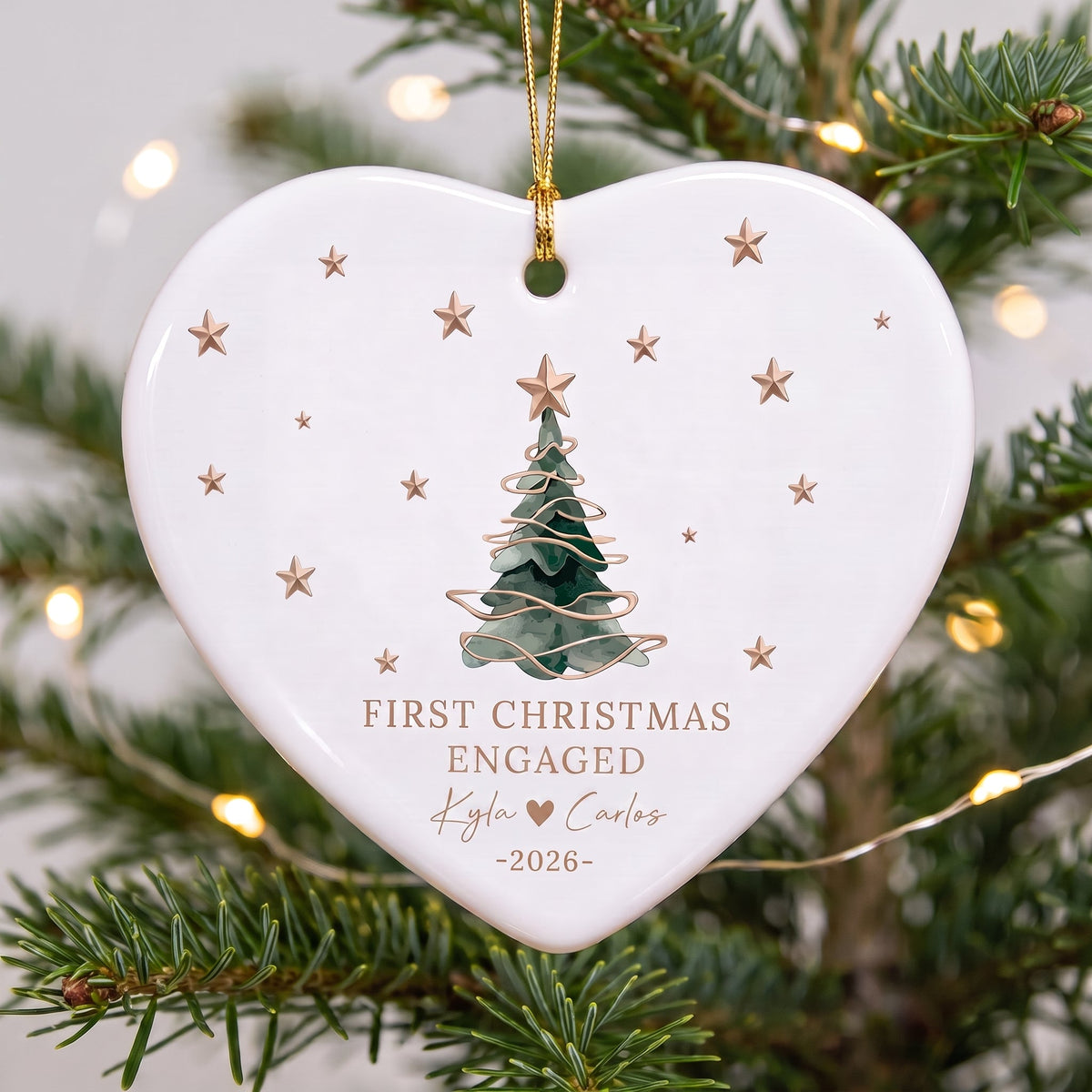 Personalized First Married Engaged Christmas Ornament - Merry Christmas Gifts