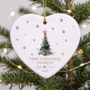 Personalized First Married Engaged Christmas Ornament - Merry Christmas Gifts