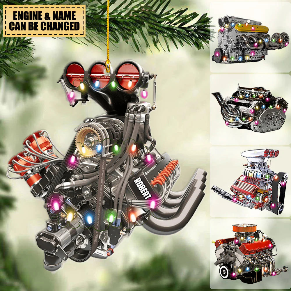 Personalized Drag Racing Hot Rod V8 Engine Ornament- Christmas Gift Fo ...