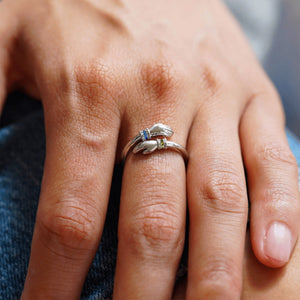 For Granddaughter - Always Keep Me In Your Heart Custom Birthstone Hug Ring