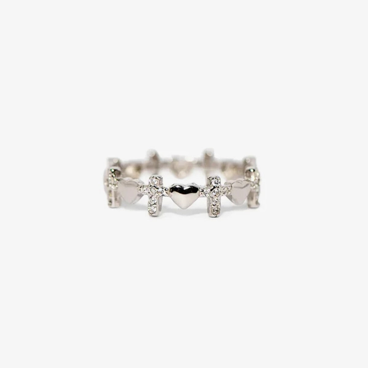 For Love - Husband & Wife Heart Cross Ring