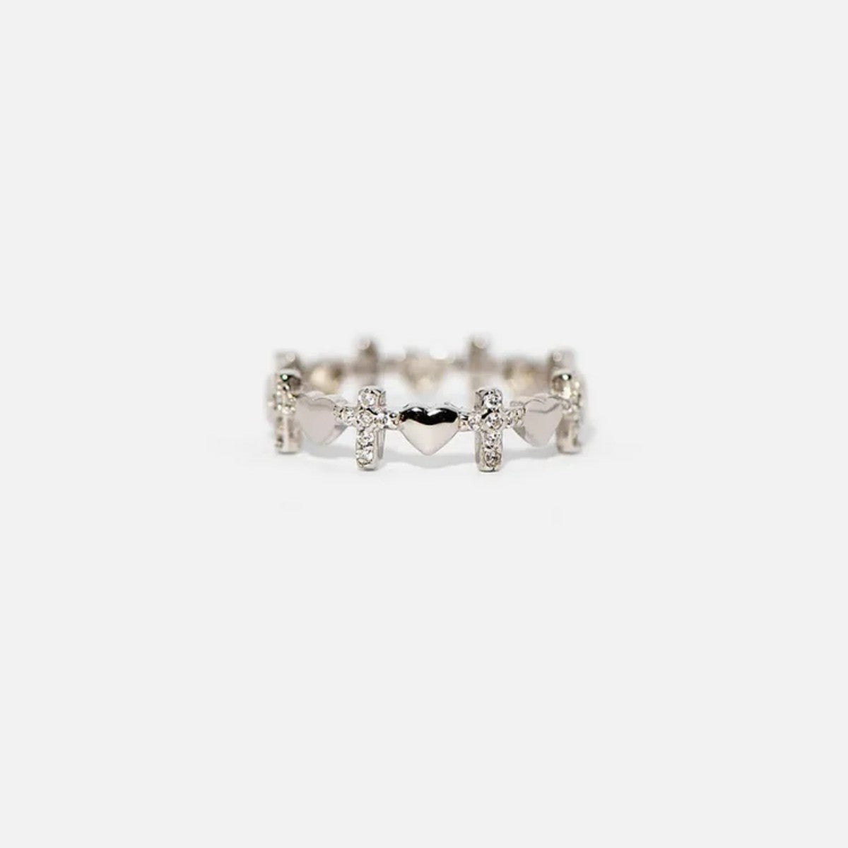For Love - Husband & Wife Heart Cross Ring