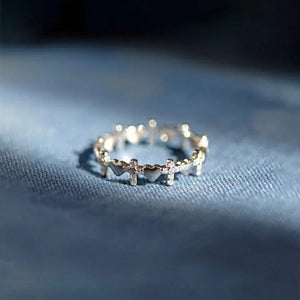 For Love - Husband & Wife Heart Cross Ring