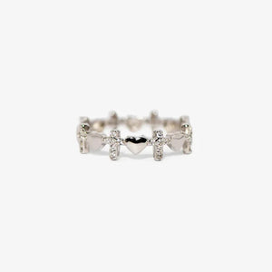 For Love - Husband & Wife Heart Cross Ring