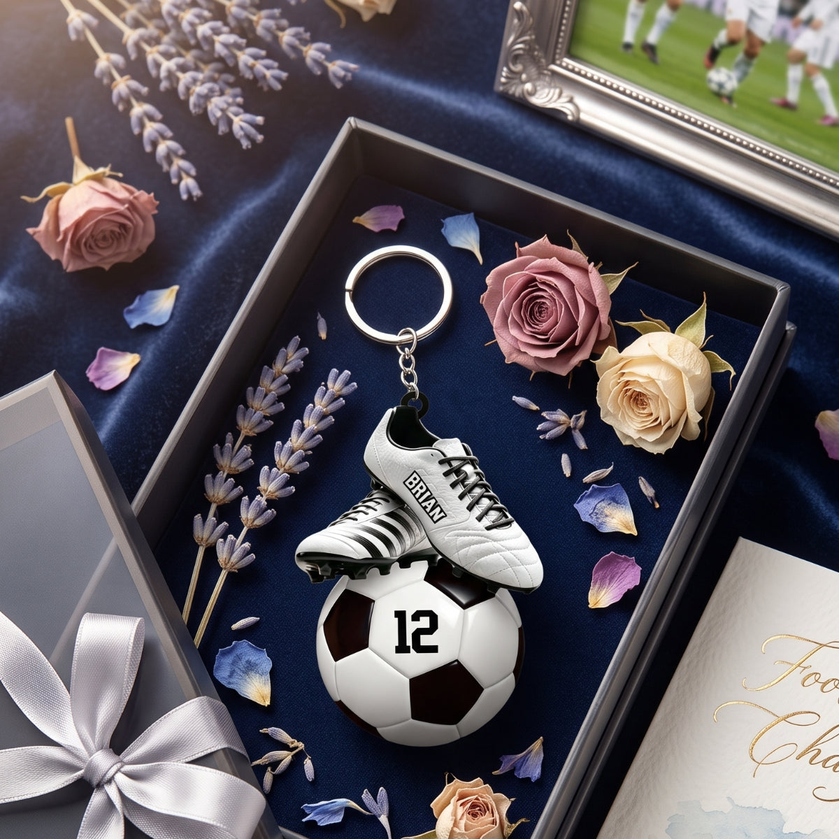 Personalized Soccer/Football Keychain- Gift for Soccer/Football Lovers