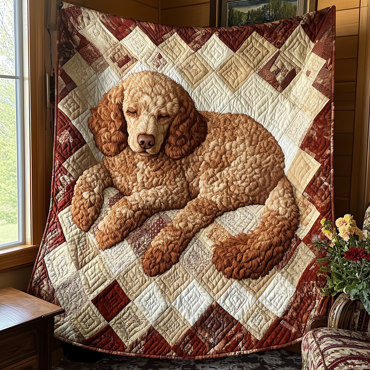 Snoozy Poodle Quilted Blanket