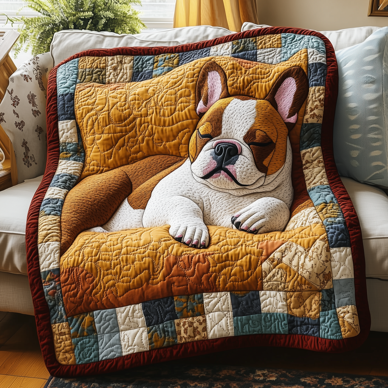 French Bulldog Quilted Blanket