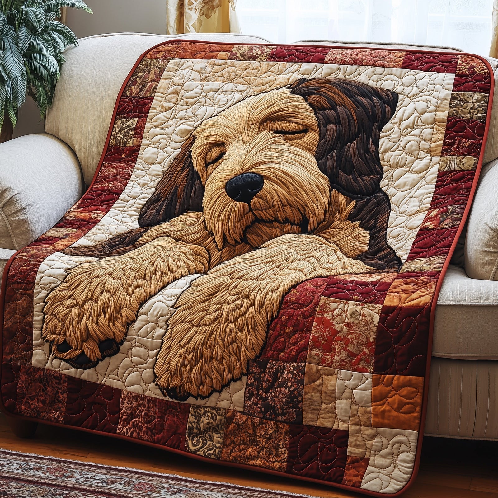 Airedale Charm Quilted Blanket