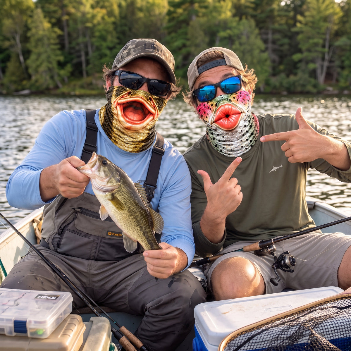 Funny Fish Face Neck Gaiter - Personalized Gifts for Fishing Lovers